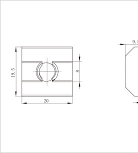 鋁型材專(zhuān)用方形螺母二維圖 鋁型材專(zhuān)用方形螺母二維圖