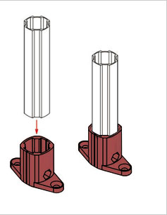 精益管安裝支座安裝示意圖 精益管安裝支座安裝示意圖