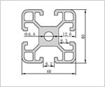 4040鋁型材二維圖 4040鋁型材二維圖