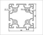 8080鋁型材二維圖 8080鋁型材二維圖