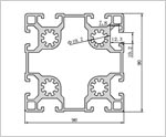 9090雙槽鋁型材二維圖 9090雙槽鋁型材二維圖