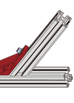 40*規格鋁型材135度角碼安裝示意圖 40*規格鋁型材135度角碼安裝示意圖