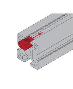 鋁型材方形螺母安裝示意圖 鋁型材方形螺母安裝示意圖