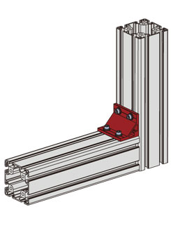 鋁型材雙槽角件安裝示意圖 鋁型材雙槽角件安裝示意圖