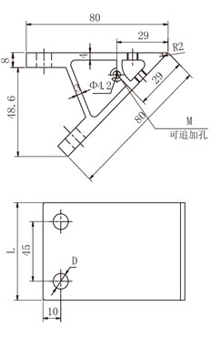45度鋁型材雙槽角件物理參數(shù) 45度鋁型材雙槽角件物理參數(shù)