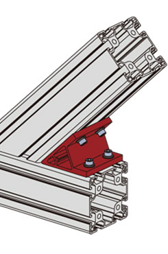 45度鋁型材雙槽角件安裝示意圖 45度鋁型材雙槽角件安裝示意圖