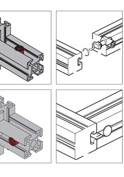 鋁型材內置內連接配件安裝示意圖 鋁型材內置內連接配件安裝示意圖