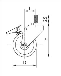 螺桿腳輪側(cè)面圖 螺桿腳輪側(cè)面圖