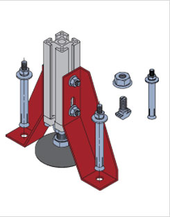 底腳支撐角件安裝示意圖 底腳支撐角件安裝示意圖