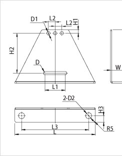 圍欄地腳安裝板二維圖 圍欄地腳安裝板二維圖